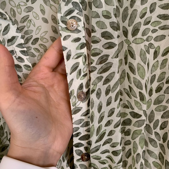 Olive Leaf Sheer Dress - Picture 4 of 7